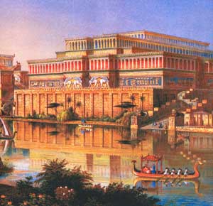 Древние дворцы Ниневии, столицы, построенной Ашшурнасирпалом.